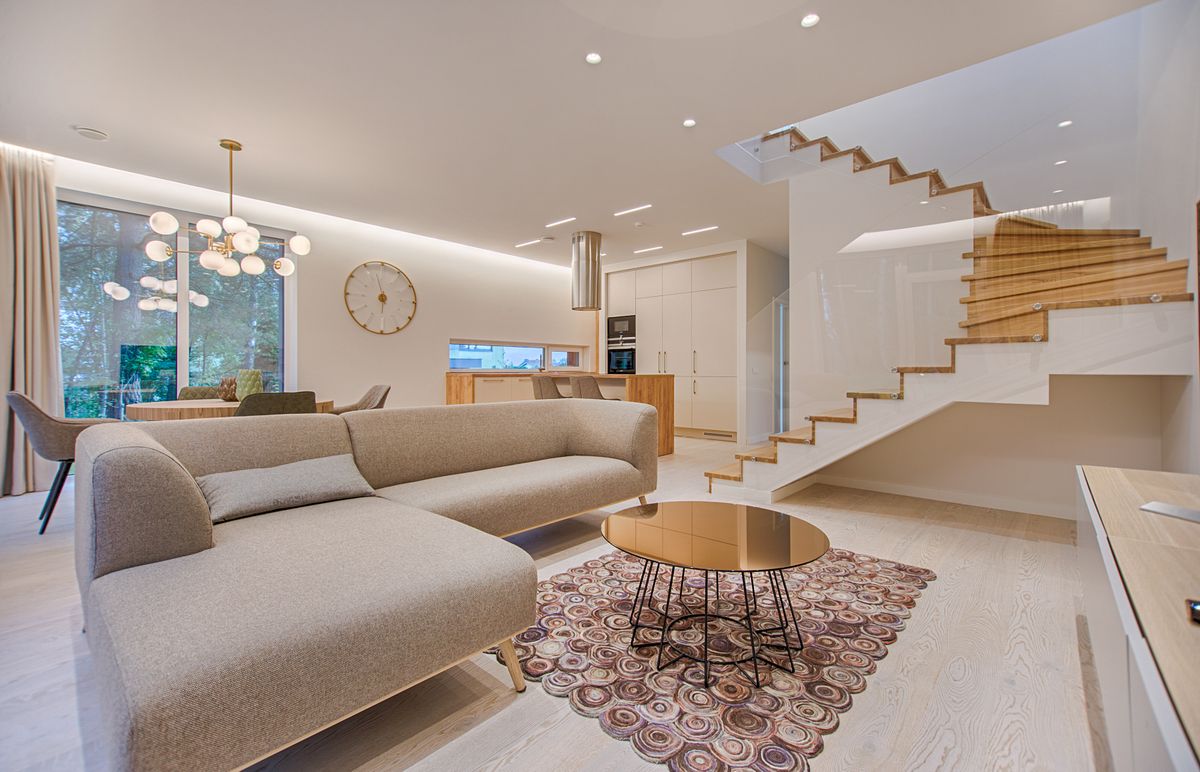 Refined interior with restrained material palette