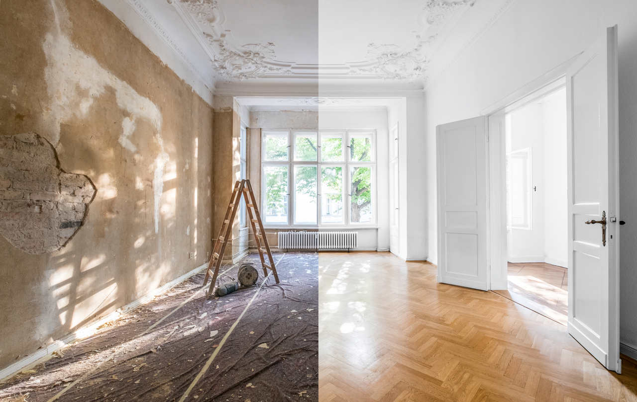 Layered execution phase on a building site